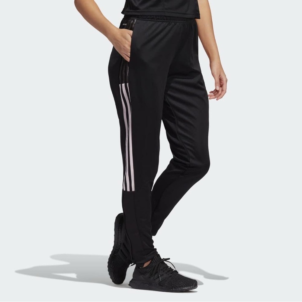 Adidas Black Track Pants with Signature Stripes